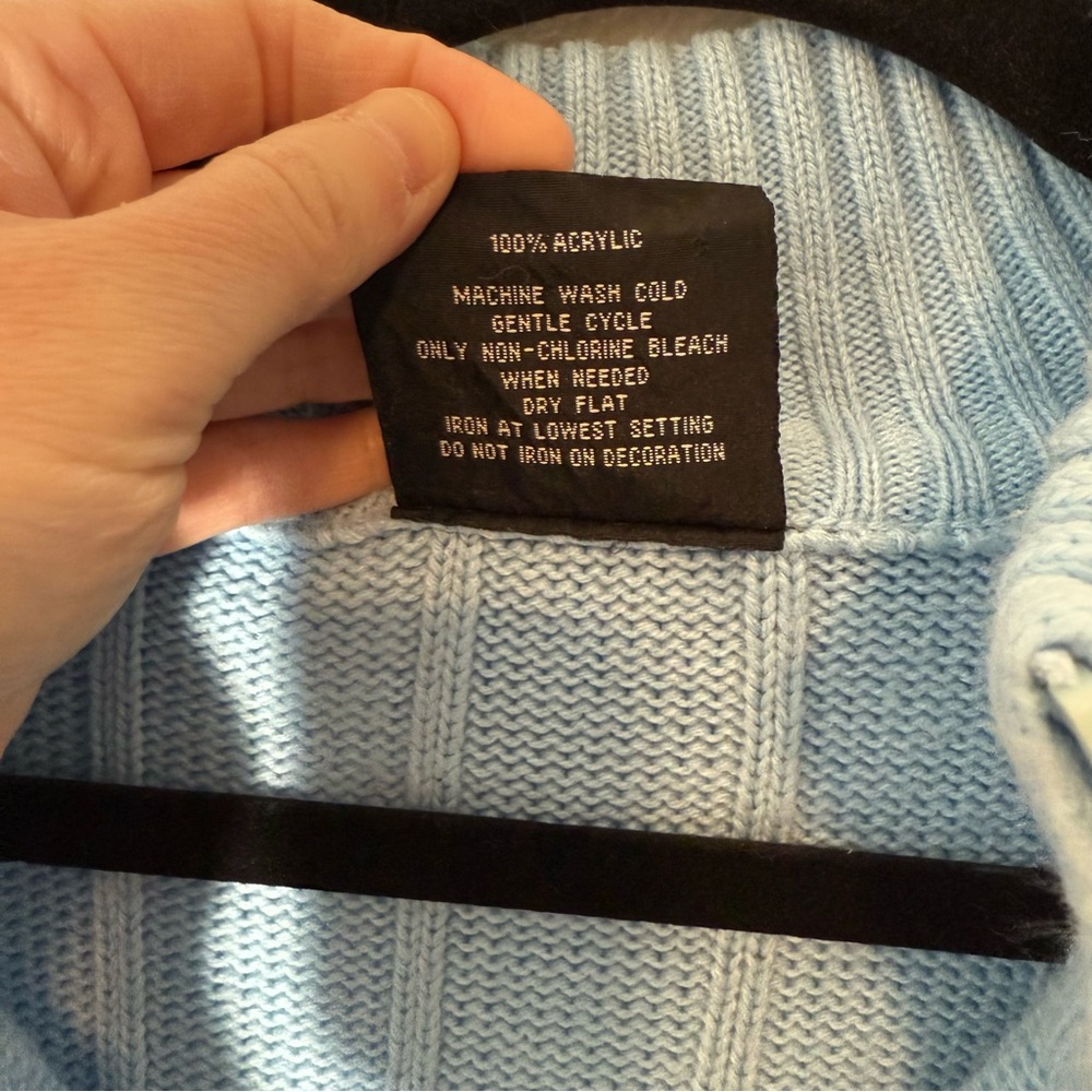 Vintage South Pole Quarter Zip Blue Stripes Pullover Sweater Men’s Size XXL - Picture 5 of 5